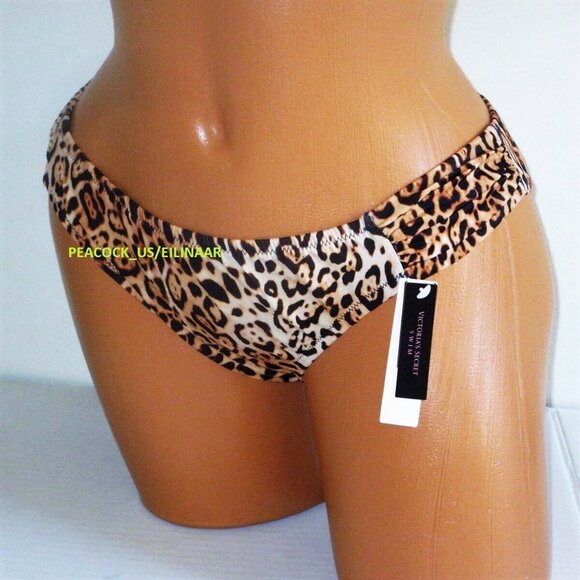 38C/XL VICTORIA SECRET Swim Push-Up Top Bikini Set Knockout Bottom Leopard ruffl - Picture 5 of 11